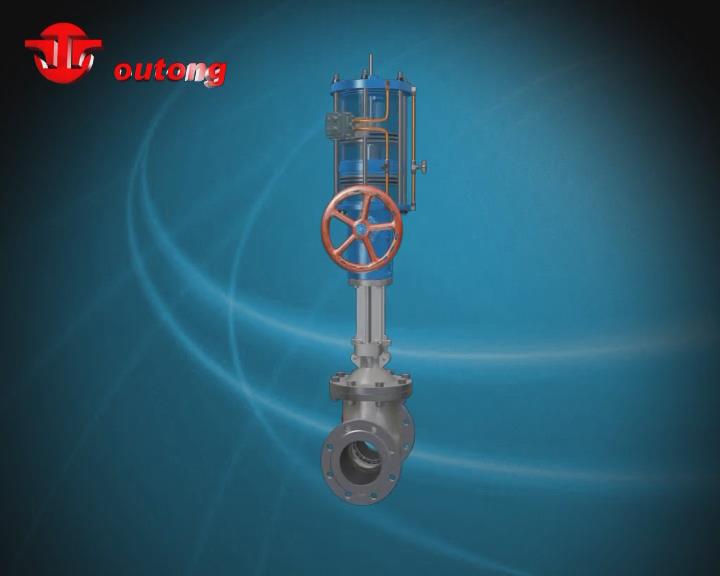 Pneumatic wedge gate valve